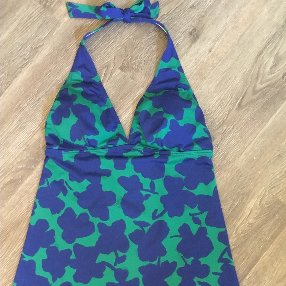Lark & Ro blue & green tankini top, S/P